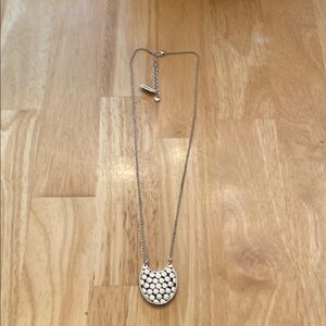 Elegant Silver Necklace with Black Accents. Two sided